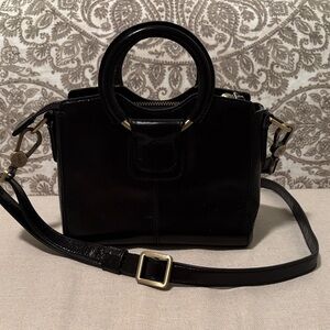 Hobo Heidi Mini Satchel Top Handle Black Leather Bag Crossbody Handbag